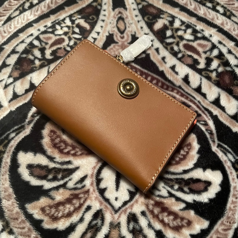 LRL Brown & Orange Leather Wallet - Picture 1 of 7